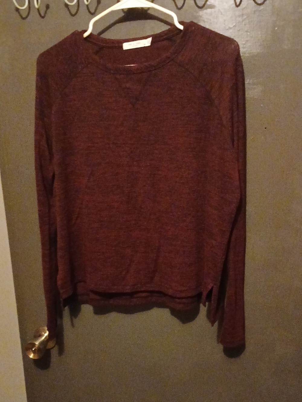 rag & bone Burgundy Heather Long-Sleeve Crewneck Sweatshirt